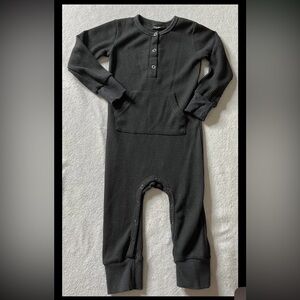 Little Bipsy One Piece Jumpsuit Boys Girls 18-24 Months Black Waffle Knit Snap